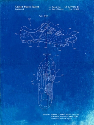 Picture of PP527-FADED BLUEPRINT CYCLING SHOES PATENT POSTER