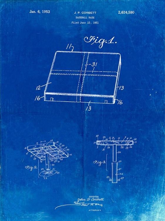 Picture of PP540-FADED BLUEPRINT SOCCER BALL 1985 PATENT POSTER