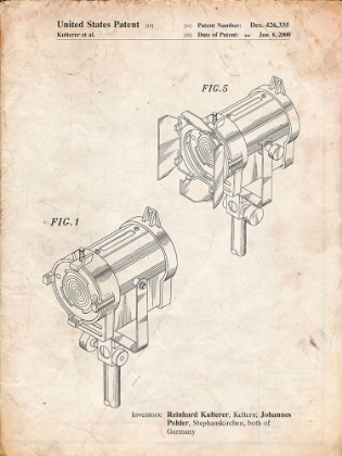 Picture of PP548-VINTAGE PARCHMENT STAGE LIGHTING PATENT POSTER