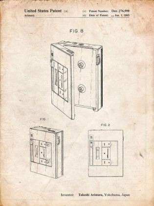 Picture of PP551-VINTAGE PARCHMENT TOSHIBA WALKMAN PATENT POSTER