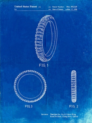 Picture of PP600-FADED BLUEPRINT MOUNTAIN BIKE TIRE PATENT POSTER