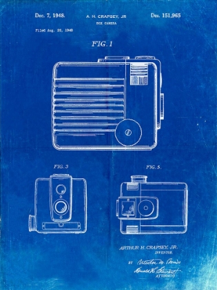 Picture of PP606-FADED BLUEPRINT KODAK BROWNIE HAWKEYE PATENT POSTER