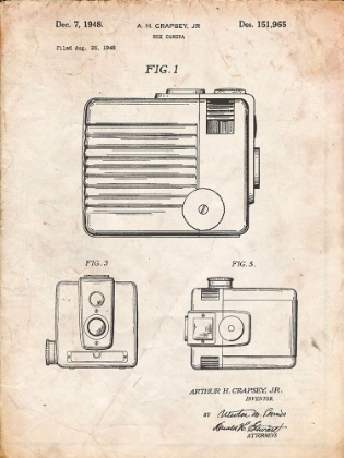 Picture of PP606-VINTAGE PARCHMENT KODAK BROWNIE HAWKEYE PATENT POSTER