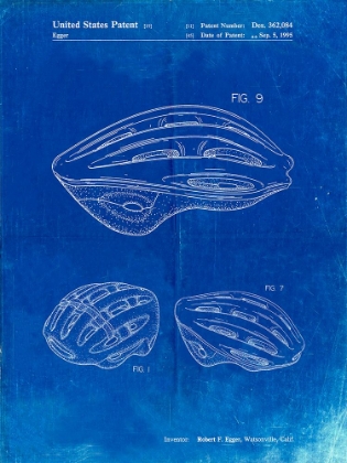 Picture of PP610-FADED BLUEPRINT BICYCLE HELMET PATENT POSTER