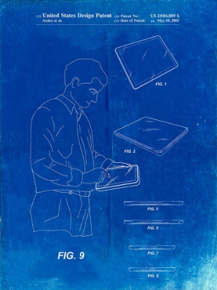 Picture of PP614-FADED BLUEPRINT IPAD DESIGN 2005 PATENT POSTER