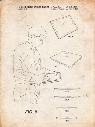 Picture of PP614-VINTAGE PARCHMENT IPAD DESIGN 2005 PATENT POSTER