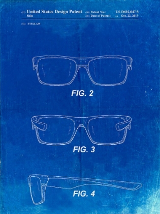 Picture of PP640-FADED BLUEPRINT TWO FACE PRIZM OAKLEY SUNGLASSES PATENT POSTER