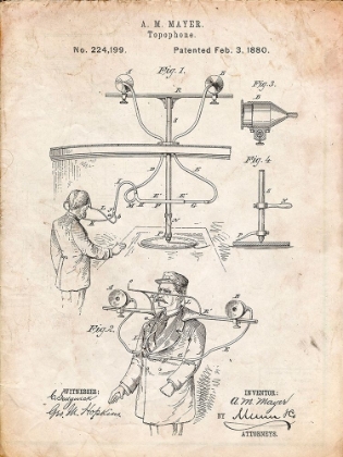 Picture of PP642-VINTAGE PARCHMENT BOWLING PIN 1967 PATENT POSTER