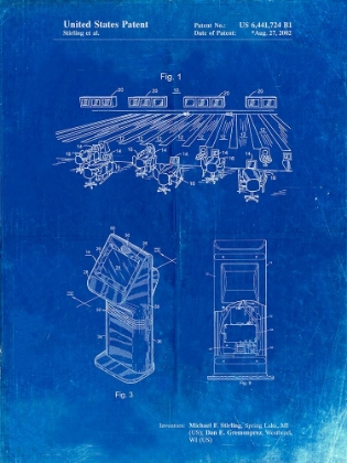 Picture of PP654-FADED BLUEPRINT BOWLING ALLEY PATENT POSTER