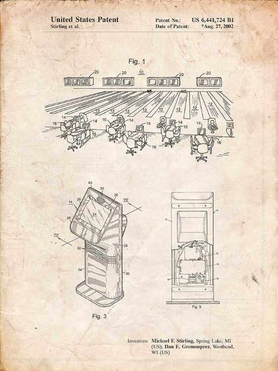 Picture of PP654-VINTAGE PARCHMENT BOWLING ALLEY PATENT POSTER