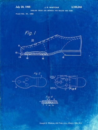 Picture of PP655-FADED BLUEPRINT VINTAGE BOWLING SHOES PATENT POSTER