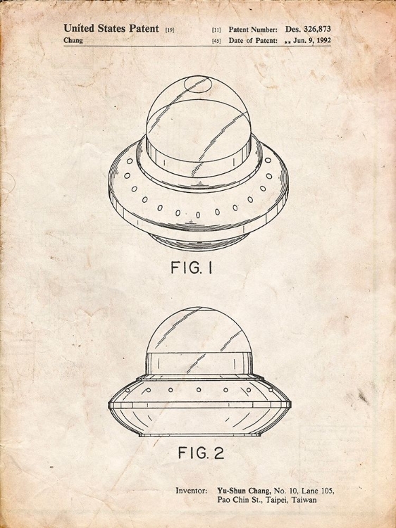 Picture of PP667-VINTAGE PARCHMENT FLYING SAUCER POSTER