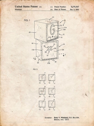 Picture of PP674-VINTAGE PARCHMENT CHILDRENS BUILDING BLOCK