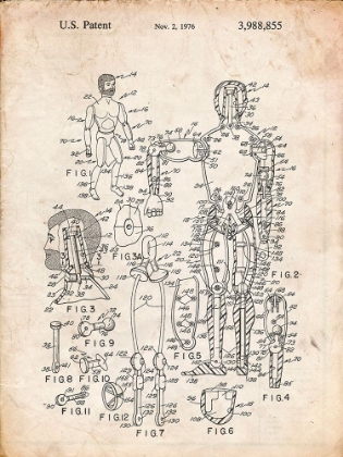 Picture of PP675-VINTAGE PARCHMENT THE DEFENDERS TOY 1976 PATENT POSTER