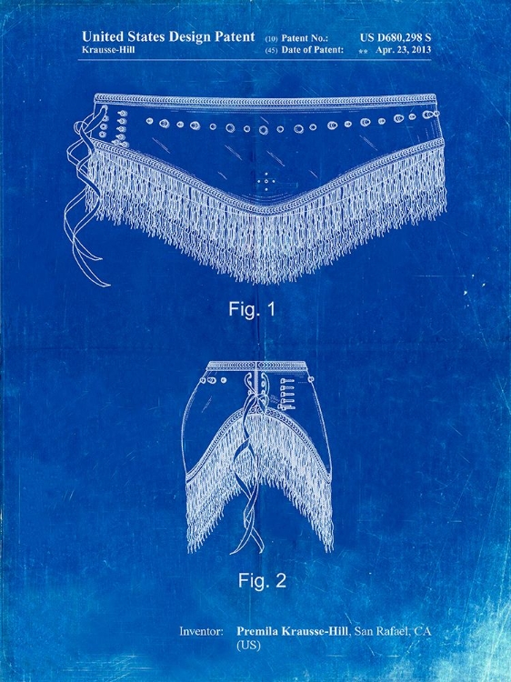 Picture of PP685-FADED BLUEPRINT BELLY DANCING BELT POSTER