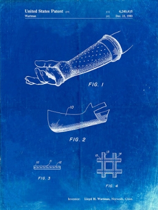 Picture of PP687-FADED BLUEPRINT ORTHOPEDIC HARD CAST PATENT POSTER