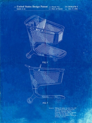 Picture of PP693-FADED BLUEPRINT TARGET SHOPPING CART PATENT POSTER