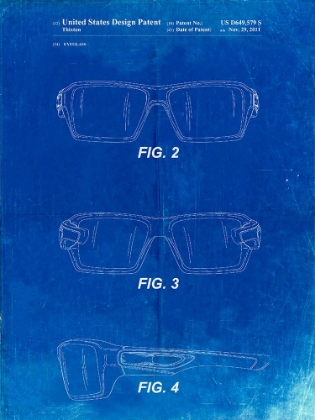 Picture of PP695-FADED BLUEPRINT OAKLEY CRANKCASE SUNGLASSES PATENT POSTER