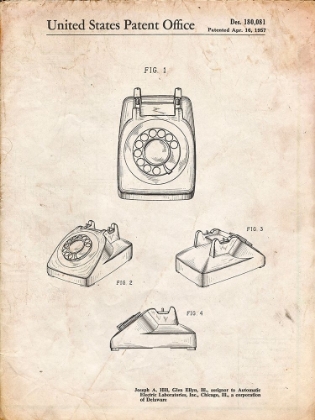 Picture of PP699-VINTAGE PARCHMENT 1960S TELEPHONE POSTER