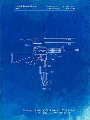 Picture of PP704-FADED BLUEPRINT AR 15 PATENT POSTER
