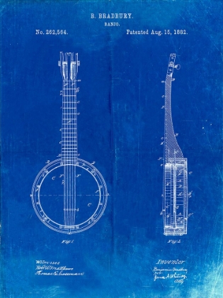 Picture of PP715-FADED BLUEPRINT BANJO MANDOLIN PATENT POSTER