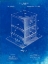 Picture of PP724-FADED BLUEPRINT BEE HIVE EXTERIOR PATENT POSTER