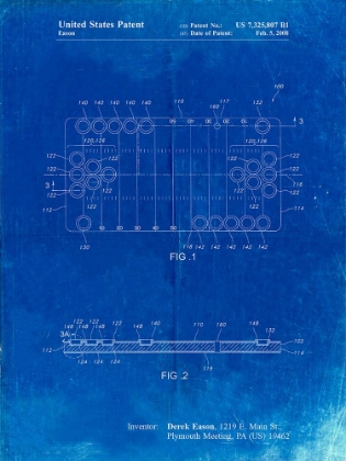 Picture of PP731-FADED BLUEPRINT BEER PONG PATENT POSTER