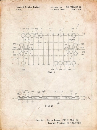 Picture of PP731-VINTAGE PARCHMENT BEER PONG PATENT POSTER