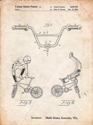 Picture of PP734-VINTAGE PARCHMENT BICYCLE HANDLEBAR ART