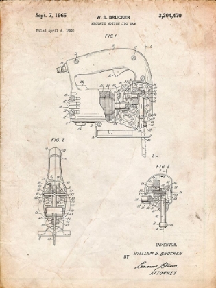 Picture of PP739-VINTAGE PARCHMENT BLACK AND DECKER JIGSAW PATENT POSTER