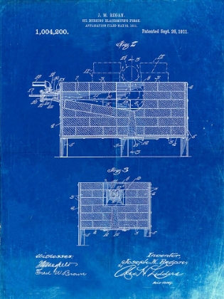Picture of PP742-FADED BLUEPRINT BLACKSMITH FORGE PATENT POSTER