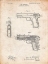 Picture of PP755-VINTAGE PARCHMENT BROWNING NO. 2 HANDGUN PATENT POSTER