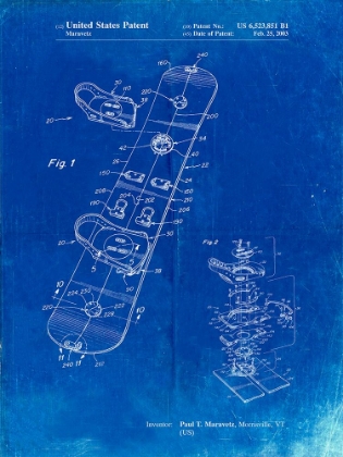 Picture of PP760-FADED BLUEPRINT BURTON TOURING SNOWBOARD PATENT POSTER