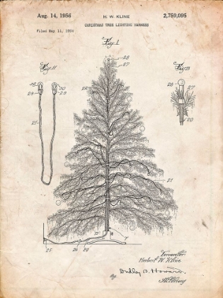 Picture of PP765-VINTAGE PARCHMENT CHRISTMAS TREE POSTER