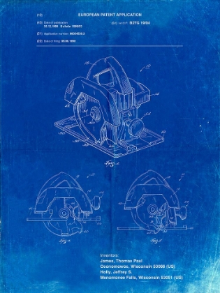 Picture of PP767-FADED BLUEPRINT CIRCULAR SAW PATENT POSTER