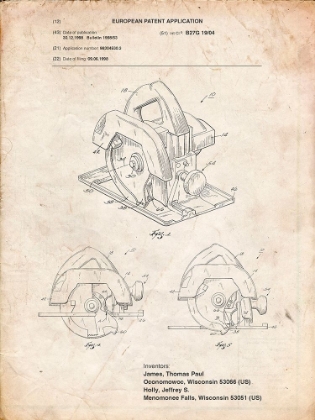 Picture of PP767-VINTAGE PARCHMENT CIRCULAR SAW PATENT POSTER
