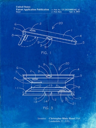 Picture of PP774-FADED BLUEPRINT CORN HOLE BOARD PATENT POSTER