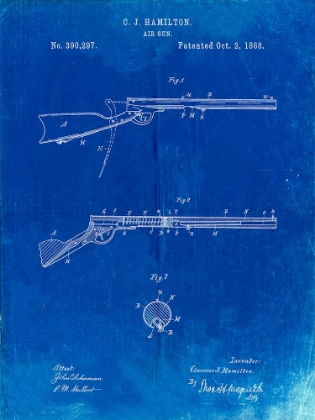 Picture of PP777-FADED BLUEPRINT DAISY AIR RIFLE PATENT ART