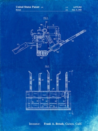 Picture of PP779-FADED BLUEPRINT DENTAL TOOLS PATENT POSTER