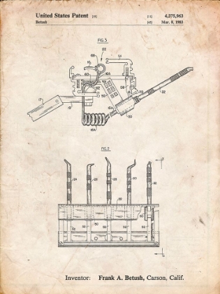 Picture of PP779-VINTAGE PARCHMENT DENTAL TOOLS PATENT POSTER