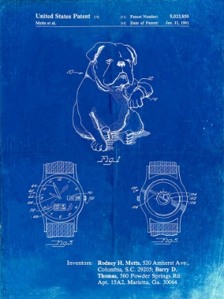 Picture of PP784-FADED BLUEPRINT DOG WATCH CLOCK PATENT POSTER