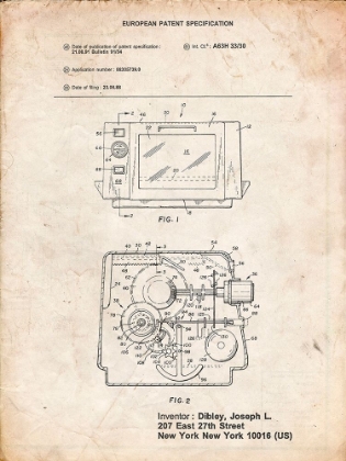 Picture of PP791-VINTAGE PARCHMENT EASY BAKE OVEN PATENT POSTER