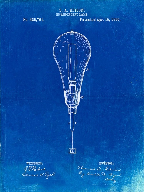 Picture of PP797-FADED BLUEPRINT OUTBOARD MOTOR PATENT ART