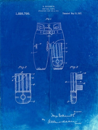 Picture of PP828-FADED BLUEPRINT FOOTBALL PANTS PATENT PRINT