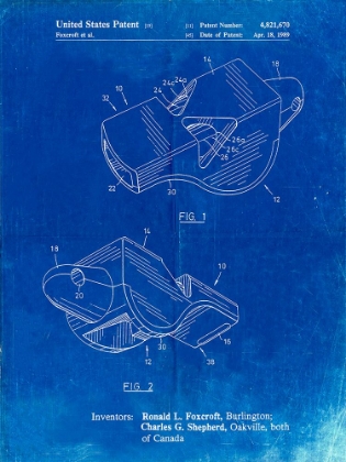 Picture of PP851-FADED BLUEPRINT FOX 40 COACHS WHISTLE PATENT POSTER