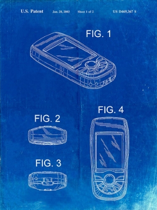 Picture of PP862-FADED BLUEPRINT GPS DEVICE PATENT WALL ART POSTER PP862