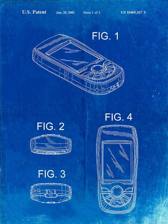 Picture of PP862-FADED BLUEPRINT GPS DEVICE PATENT WALL ART POSTER PP862