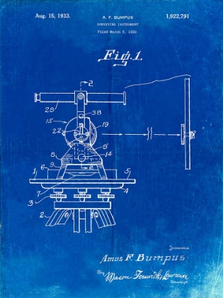 Picture of PP865-FADED BLUEPRINT GURLY TRANSIT PATENT POSTER