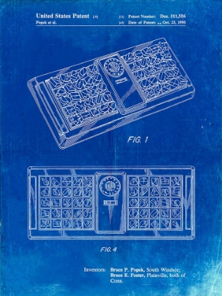 Picture of PP872-FADED BLUEPRINT HASBRO CONCEPT GAME PATENT POSTER