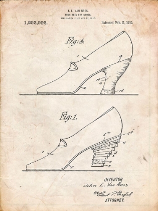 Picture of PP879-VINTAGE PARCHMENT HIGH HEEL SHOES 1919 PATENT POSTER